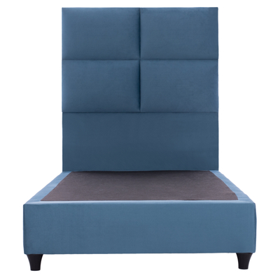 Krevat MILO HM652.09, tek, kadife, 90x200 cm, blu