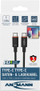 Kabllo ANSMANN USB C në USB C, 0.6m, 140W, antracit