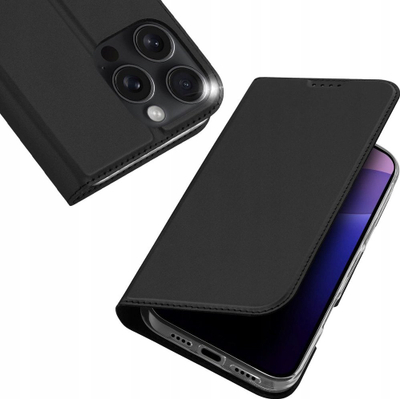 Këllëf telefoni DUX DUCIS Skin Pro Series për iPhone 16 Pro Max, me xhep karte, me stand, i zi
