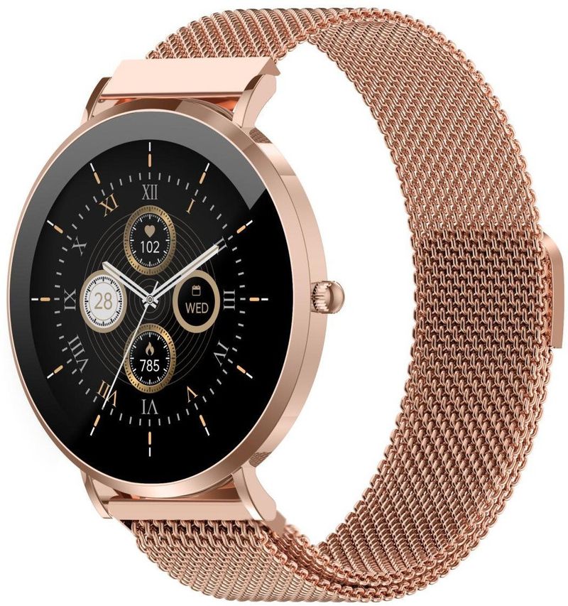 Smartwatch Denver SWC-394RG, ekran 1.32" AMOLED, rezistent ndaj ujit, ngjyrë rose gold