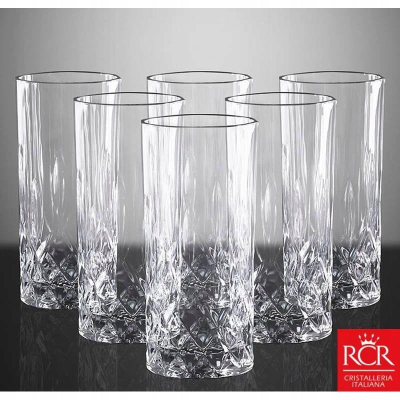 Set me gota t’gjata RCR Opera, 350 ml, 6 copë, transparente