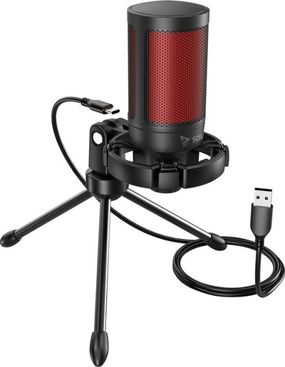 Mikrofon gaming Savio Sonar Pro, kardioid, USB, i zi
