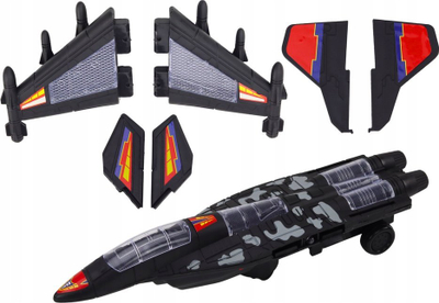 Avion lodër LEAN TOYS F35, me drita e zhurma, 30 cm, i zi