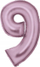 Balon dekorativ me numrin 9 Dekorime, 86cm, satin pastel rozë