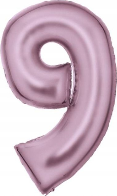 Balon dekorativ me numrin 9 Dekorime, 86cm, satin pastel rozë