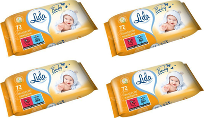 Lecka të lagura për bebe Lula, me kamomil, 4x72 copa