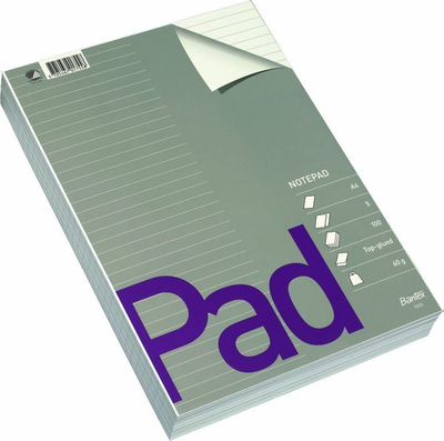 Bllok shënimesh Bantex Standard Pad, A4, i vijëzuar, gri