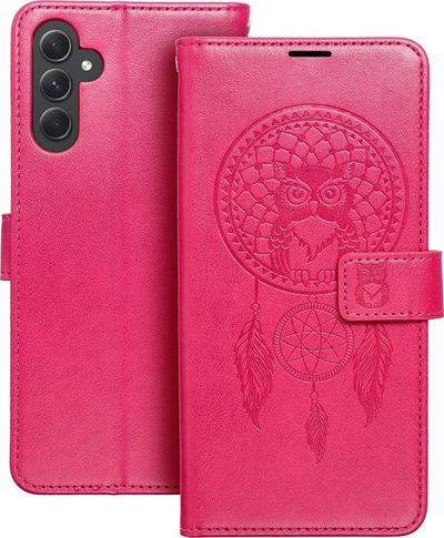 Këllëf libër OEM Mezzo për Samsung A54 5G, me xhepa kartash, me “dreamcatcher” magenta