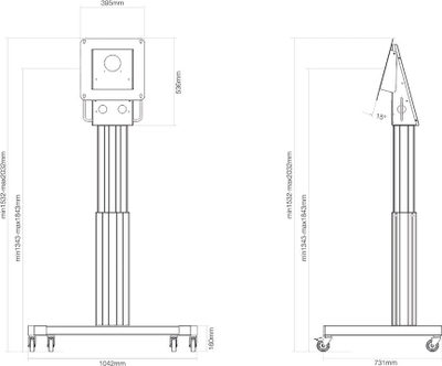 Karrocë televizori Neomounts NM-HUB2LIFTBLACK, elektrike, për 50", e zezë, e rinovuar