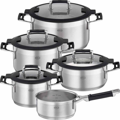 Set tenxheresh Roesle Silence Pro, 5 pjesë, çelik inox, me kapak xhami
