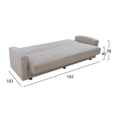 Divan-Shtrat 3-ulëse Dimos 220×77×83 cm (HM3074.02), bezhë