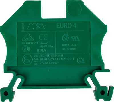 Bllok terminali Shumee EURO 43409GR, me 2 tela 4 mm 2, i gjelbër