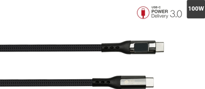 Kабел USB Alcasa 2213-D010S, USB C во USB C, 1 m, USB 2.0, графит
