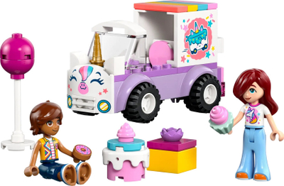 Set ndërtimi LEGO Friends Unicorn Car for Cake Delivery 42675, për fëmijë, shumëngjyrësh
