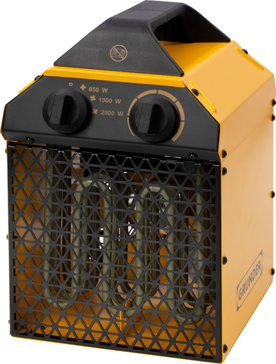 Ngrohës industrial Grunder LIH 10, 2000 W, me termostat që rregullohet, i verdhë