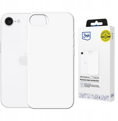 Mbulesë telefoni 3MK Hardy MagSilicone për iPhone 16e, silikoni, MagSafe, e bardhë