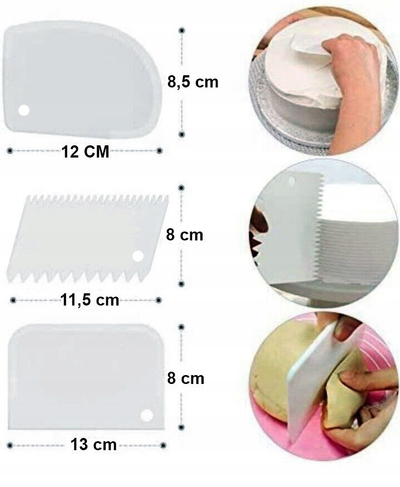 Set shpatullash për torta Brunbeste, 3 copa, plastikë