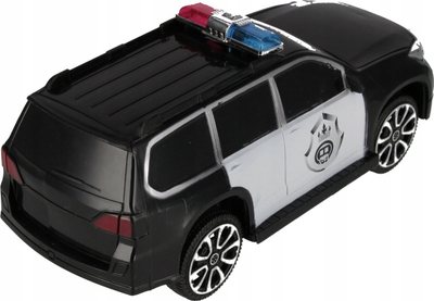 Lodër makinë policie Mega Creative Police Car, me tërheqje mbrapa, 25 cm, bardh e zez