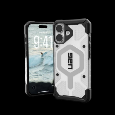 Mbrojtëse telefoni UAG Pathfinder Clear MagSafe për iPhone 17, e fortë ndaj goditjeve, transparente, argjendtë