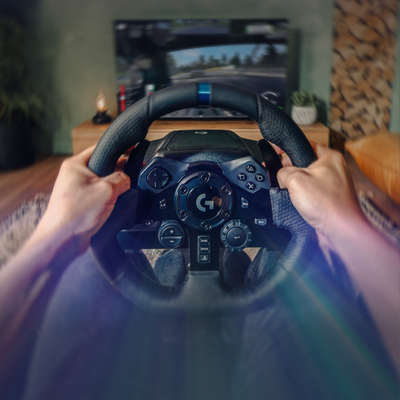 Set timon dhe pedale Logitech G G923 për PS5, PS4 & PC
