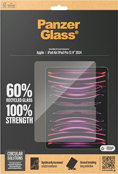 Mbrojtës ekrani PanzerGlass për iPad Air 13" 2024 2025 dhe iPad Pro 13" 2024 2025, Ultra Wide Fit, transparent