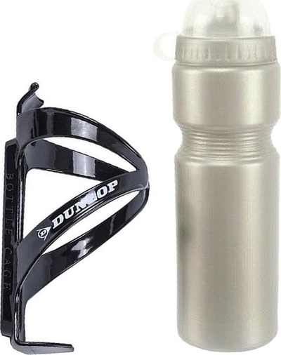 Shishe uji çiklizmi Dunlop 275108, 750ml, me mbajtëse biçiklete, argjendtë