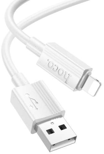 Kabllo USB A në Lightning Hoco X107, 1 m, 2.4A, e bardhë