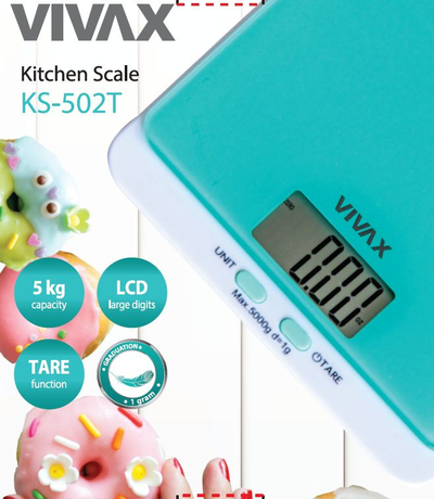 Peshore kuzhine Vivax KS-502T, 5 kg, digjitale, jeshile