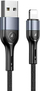 Kabllo USB Usams SJ448ZJ01, USB A me Lightning, 1 m, e zezë