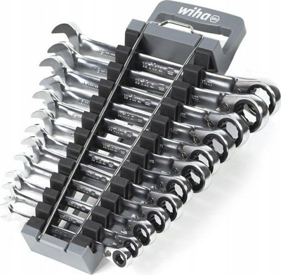 Set çelësa racë Wiha 44661, 12 copë, 8–19 mm, ngjyrë argjendtë