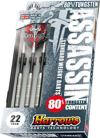 Shigjeta për Pikado Harrows Assassin 80% Steeltip, 3 copë, 26g, të argjendta