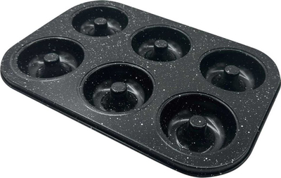 Formë metalike për muffin Klausberg KB-7840, për 6 muffin, veshje jo ngjitëse, e zezë