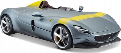 Maket veture Bburago Ferrari Monza SP1, shkalla 1:18, metal, gri me të verdhë