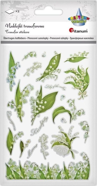 Sticker transferues Titanium Lily of the Valley, 2 fletë, me lule zambaku