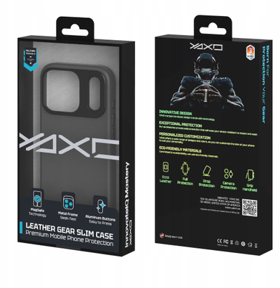 Kuti mbrojtëse YAXO Leather Gear Slim për iPhone 17 Pro, MagSafe, gri