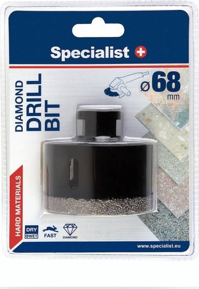 Bushon diamant Specialist 11/2-9468, diametër 68 mm, për tullë dhe gur, i zi