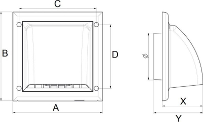 Kapak ventilimi Awenta KO125-30, fi 125mm, plastikë ABS, i bardhë