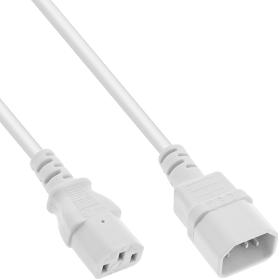Kabllo zgjatues rryme InLine 16503W, IEC C13 në IEC C14, 30cm, e bardhë