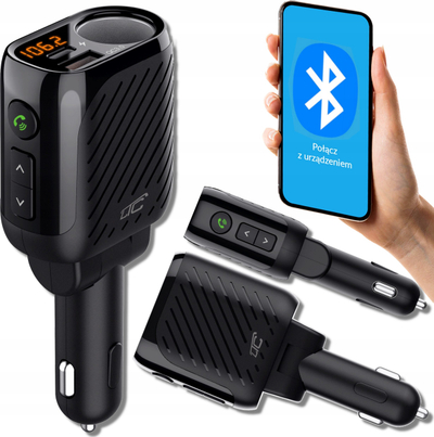 Transmetues FM për makinë LTC Bluetooth 5.3, QC3.0, PD 20W, i zi