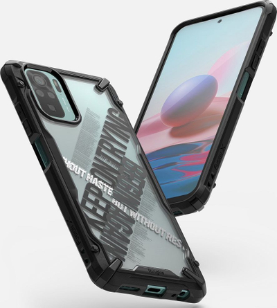 Kapak telefoni Ringke Fusion X për Xiaomi Redmi Note 10 10S, mbrojtës i fortë, shpina transparente, i zi