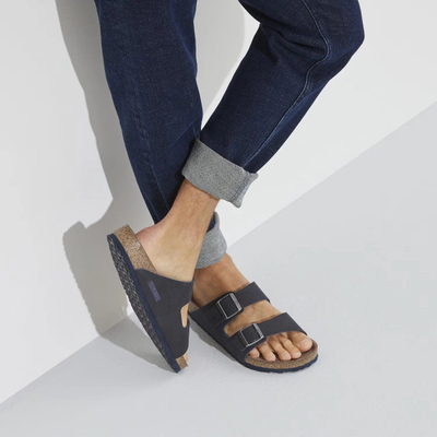 Sandale Birkenstock Arizona M 1023116, Birko Flor, taban EVA, blu navy
