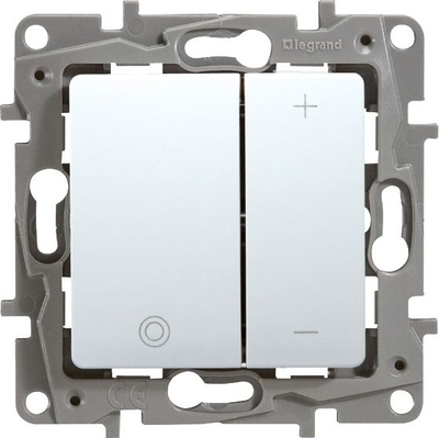 Dimmer Legrand Niloe 665114, me dy butona, i bardhë