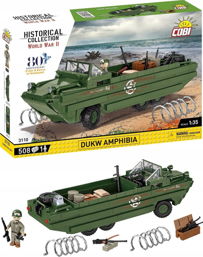 Set ndërtimi Cobi Historical Collection WWII DUKW Amphibia, 508 pjesë, shkalla 1:35, shumëngjyrësh
