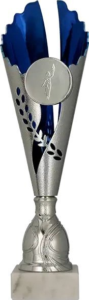 Kupë Victoria Sport 7245A, 39.5cm, e argjendtë dhe blu