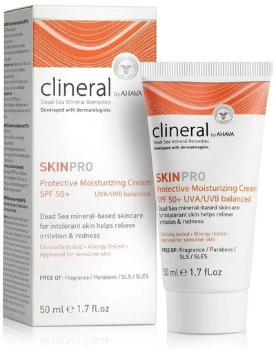Krem fytyre Ahava Clineral SkinPro, SPF 50+, 50 ml, i bardhë
