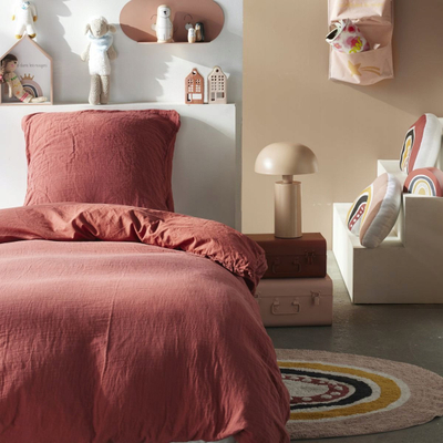 Set posteli Today Bedding 123334, 1 person, 140x200 cm, garzë pambuku, terracotta