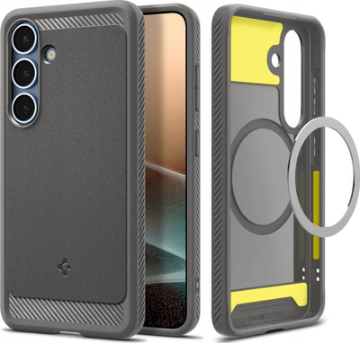 Kapak telefoni Spigen Rugged Armor MagSafe për Samsung Galaxy S25, TPU, me magnet, gri mermeri
