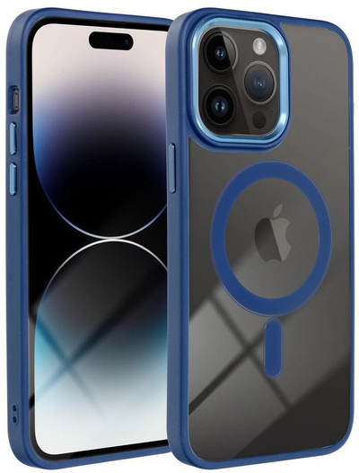 Futera Color Edge Mag për iPhone 13, MagSafe, transparente me skaje blu