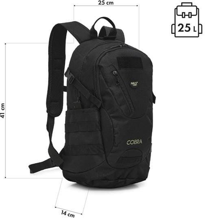 Ранец Nils Camp NC3905 Cobra, 25L, тактички, црн