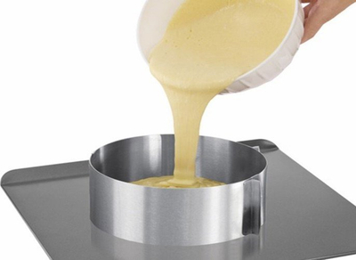 Formë rrethore për tortë Cake Tin Confectionery, që çahet e rregullohet 16–30 cm, çelik inox, ngjyrë argjendi